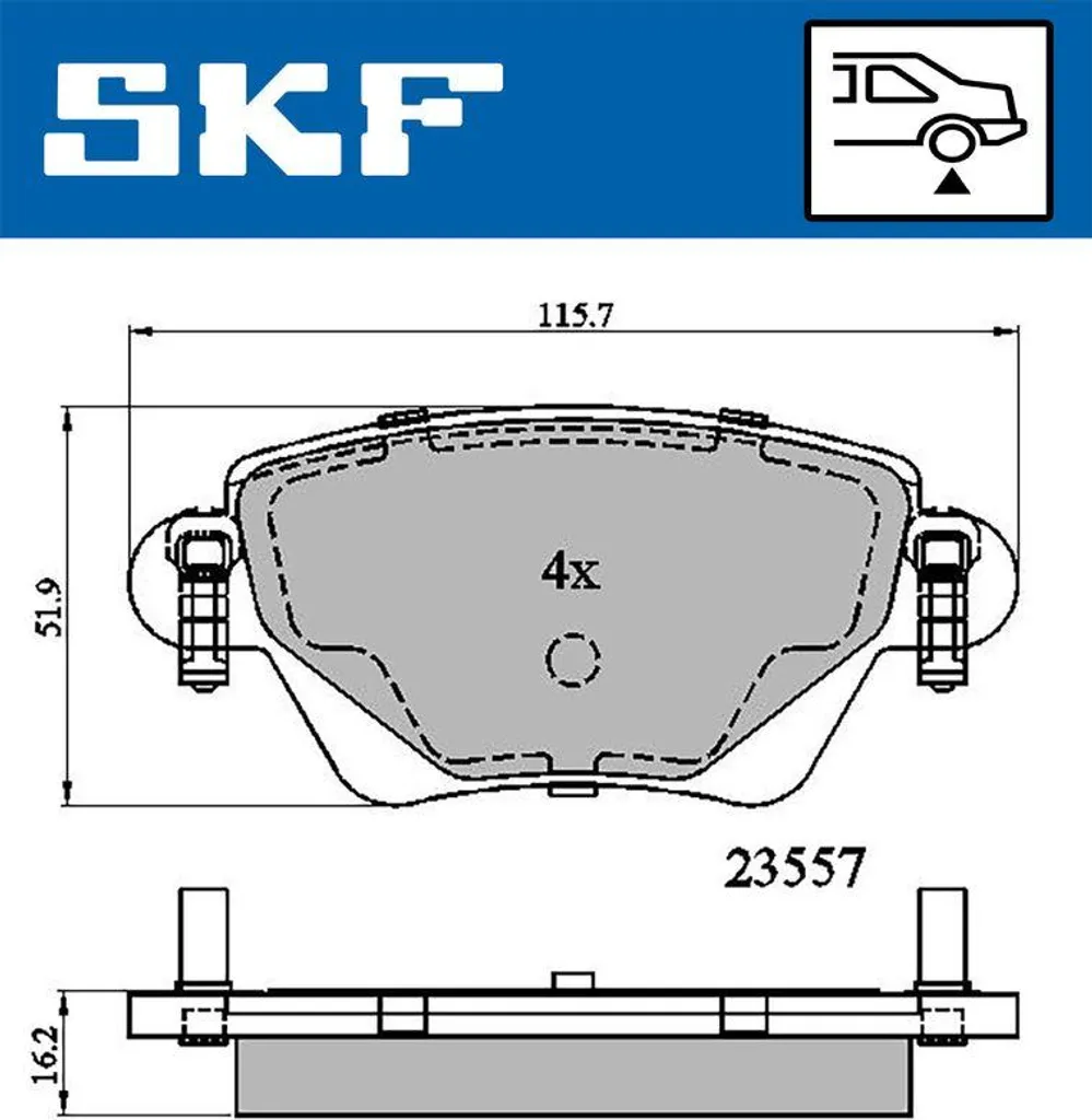 SKF VKBP 90170 Jeu de Plaquettes de Frein à Disque OE 1121892 Kangoo
