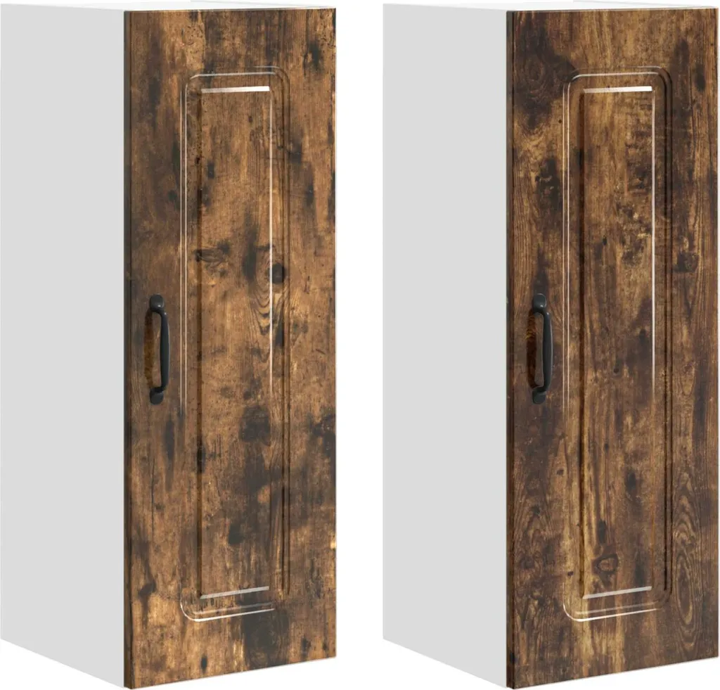 Set 2 Mobili Kalmar Rovere Affumicato 30x31x80cm - Arredo Cucina Slim