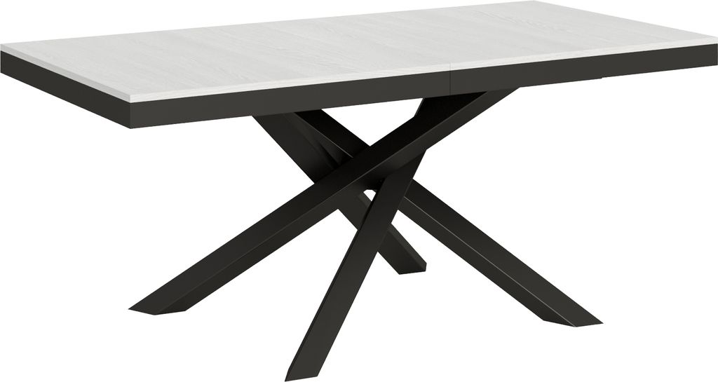 ITAMOBY - Ausziehtisch 180/440x90 cm Volantis Evolution Esche weiß Gestell und Füße Anthrazit