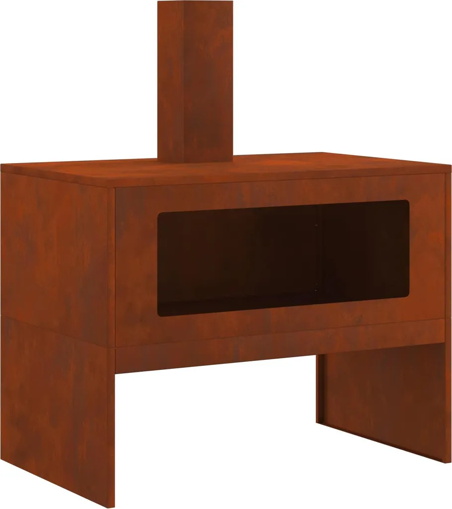 vidaXL Fioriera Alta 80x50x96 cm Marrone - Acciaio per Arredo Esterno