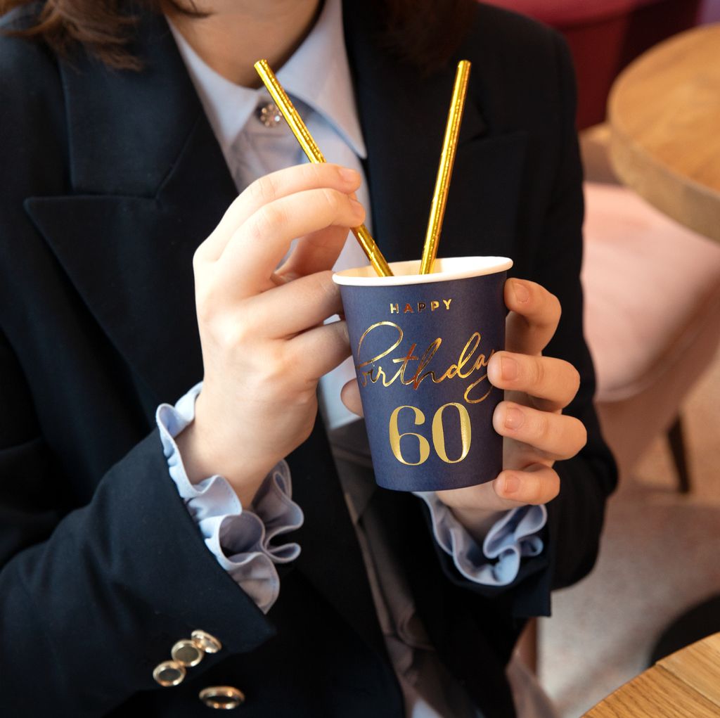 Happy Birthday Becher 60. Geburtstag 220ml 6St.