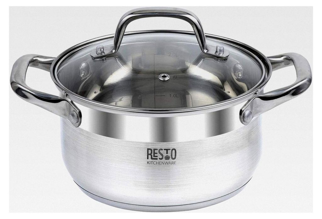 Edelstahltopf 18 cm, klein, 2 l - Milchtopf – Edelstahl Kochtopf für alle Herdarten, auch Induktion – beschichteter Topf mit hitzebeständigem...