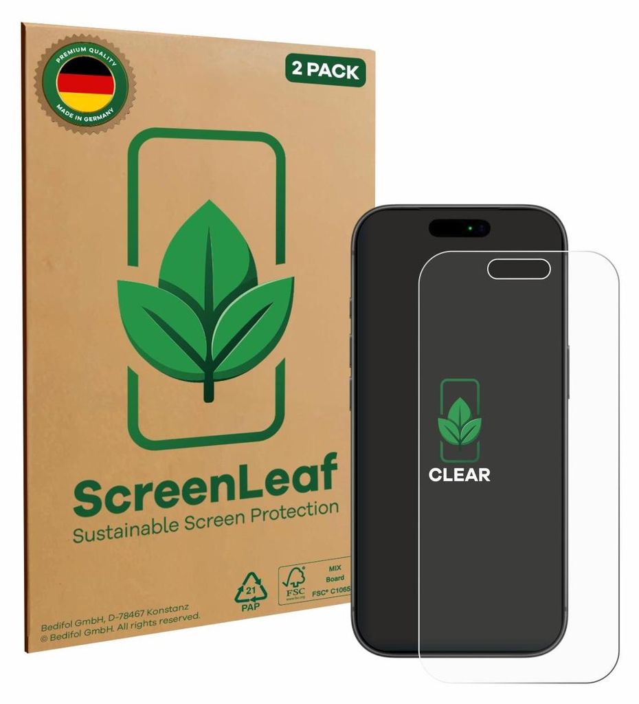 2x ScreenLeaf Schutzfolie für Apple iPhone 17 Pro Produktbild 