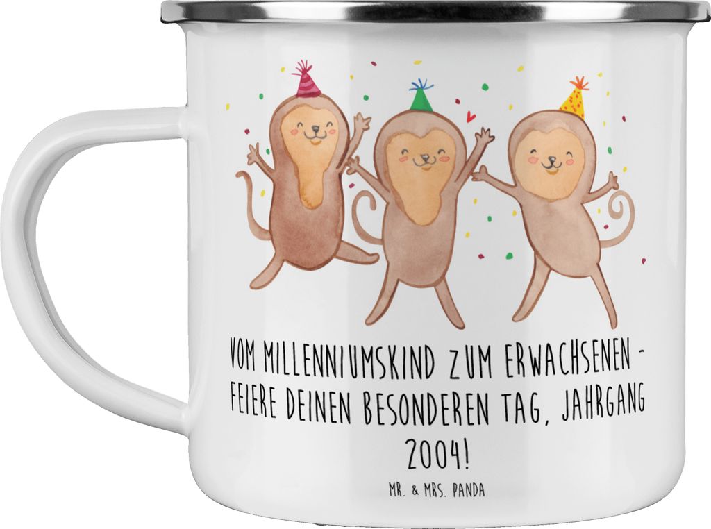 Mr. & Mrs. Panda Teetasse 2004 Geburtstag - Weiß - Geschenk, Emaille Tasse, Pott, metallbecher, Teebecher, spezielle Jahre, Jahrgangsgeschenk, Geb...