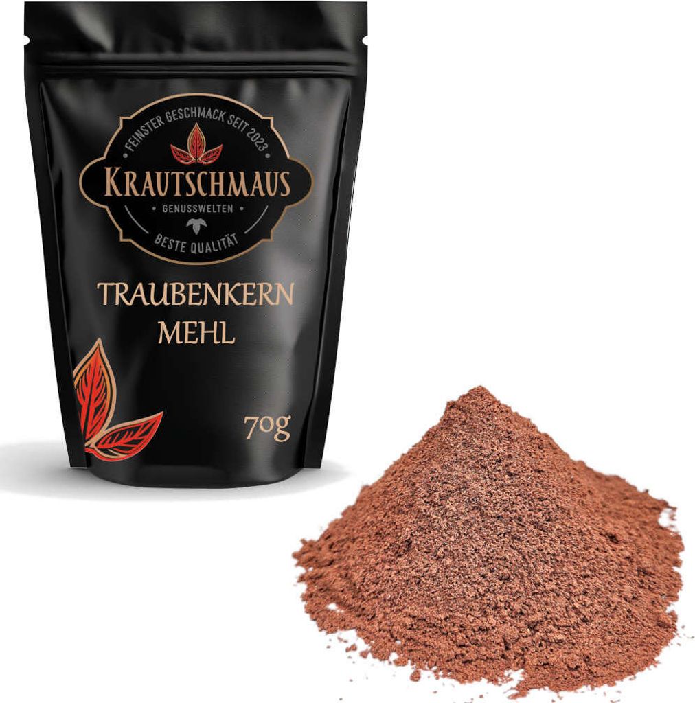 70g Traubenkernmehl von Krautschmaus, schonend getrocknet, voller Geschmack