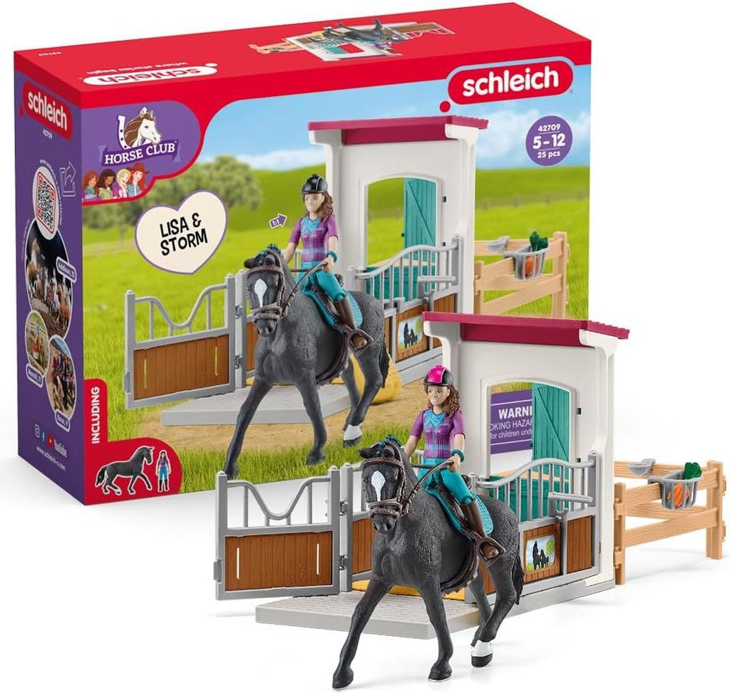 Horse Box Lisa and Storm. Horse Figurine and Accessories. Immagine del prodotto 