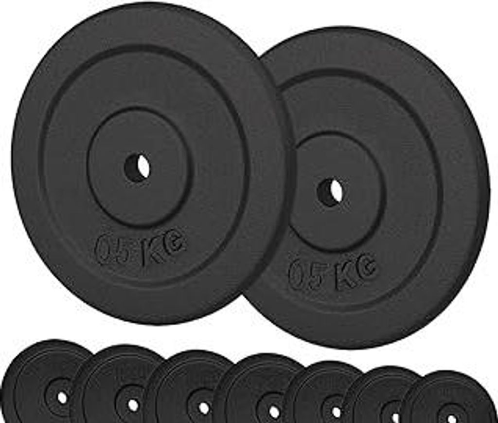 Hantelscheiben aus Gusseisen, Lochdurchmesser: 25 mm, für Fitnessstudio und Heim-Gymnastik, von 0,5 bis 20 kg, für Hanteln und Langhanteln