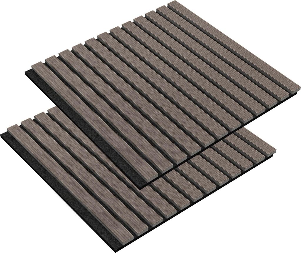 JOIEYOU 2 Stück Akustikpaneele 60x60 cm Wandpaneele Holz Holzpaneele Wand Schallschutz mit Holzoptik Furnier Acoustic Panel Wandverkleidung Schall...