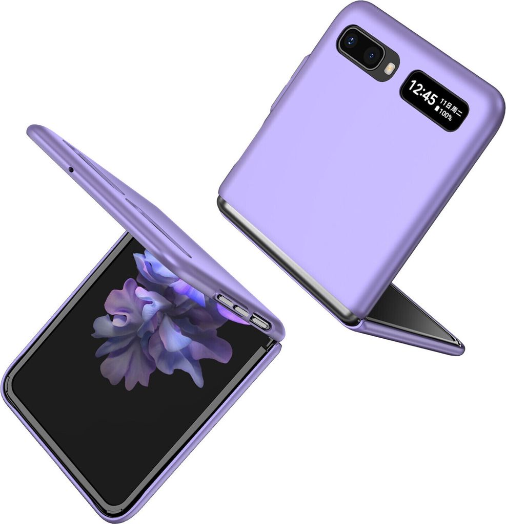 Samsung Galaxy Z Flip Hülle, Dünn Hart PC Kratzfeste Schutzhülle für Samsung Galaxy Z Flip 5G Lila