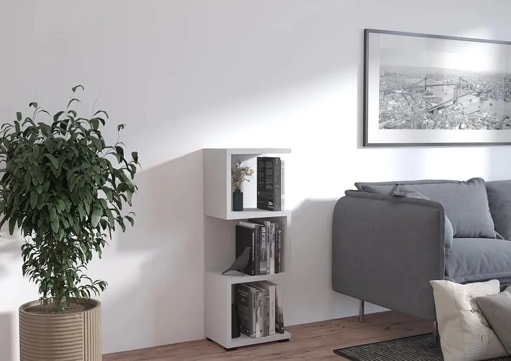 Bibliothèque gain de place MISHA 2 grise – Ranger vos livres avec style