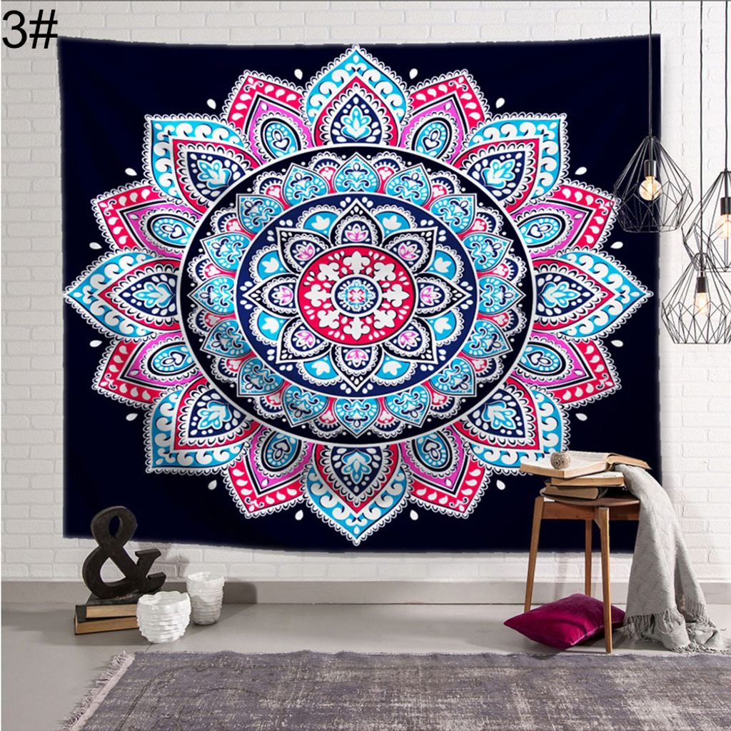 Buntes Mandala -Wand Hanging Wandteppichbettdecke Decke Beach Matte Teppichdekoration-3# ,Größen:200*150cm