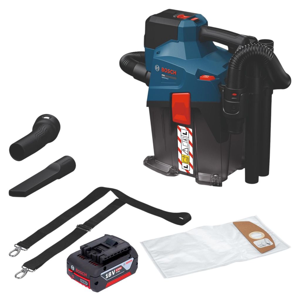 Bosch GAS 18V-6L S Akku Staubsauger 18 V 6 l Staubklasse L + 1x Akku 4,0 Ah - ohne Ladegerät
