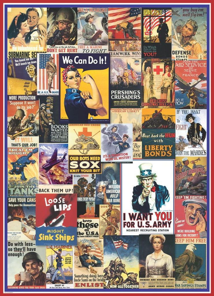 EUROGRAPHICS Puzzle Plakate aus dem 1. und 2. Weltkrieg 1000 Teile