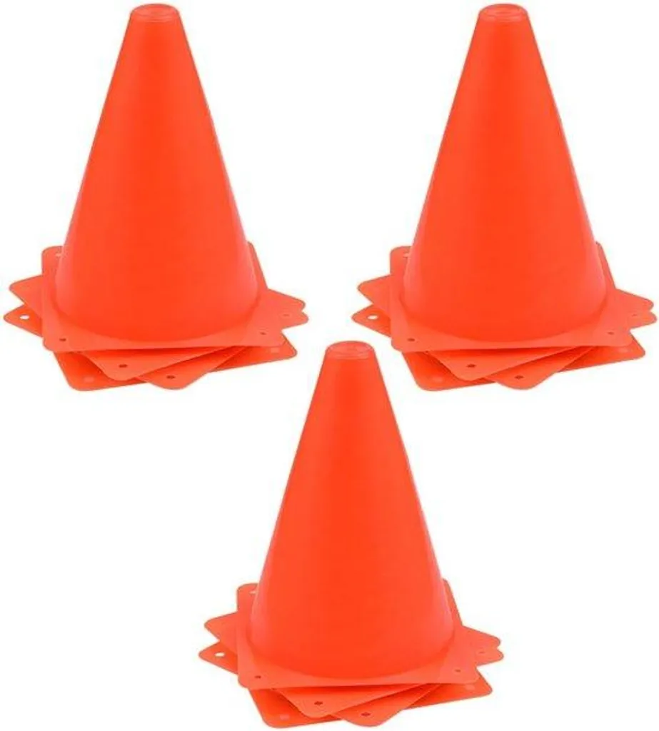 Cônes pour entraînement sportif et parcours agility - 12 pièces 18 cm