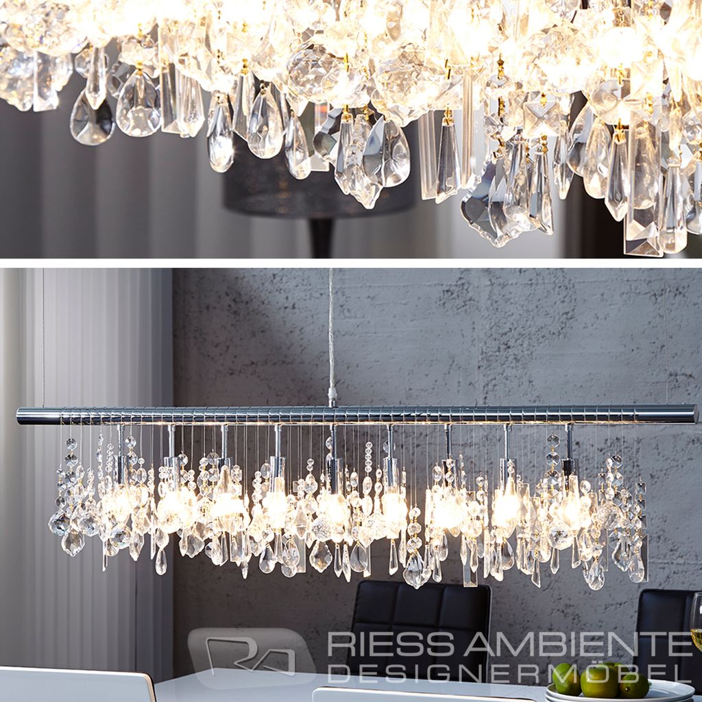 Moderne Hängelampe DIAMONDS XL 120cm Kristall Lampe mit 9 Produktbild 