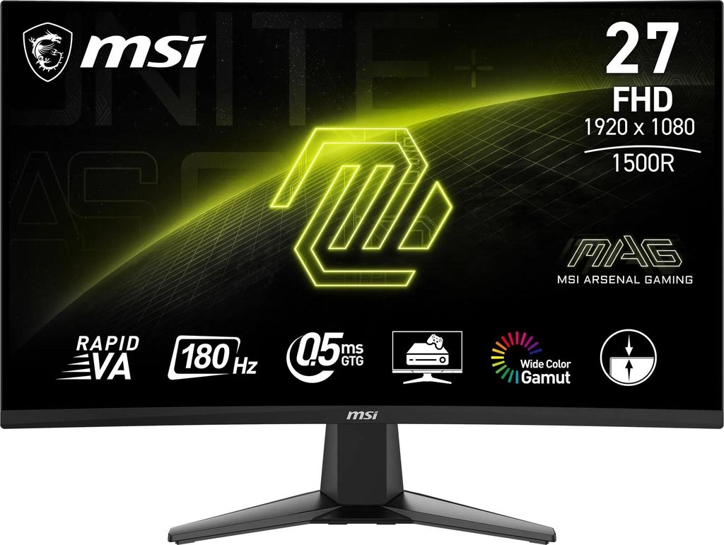 MSI MAG 27C6F 27 Zoll FHD Curved Gaming Monitor mit 180 Hz und 1ms Reaktionszeit