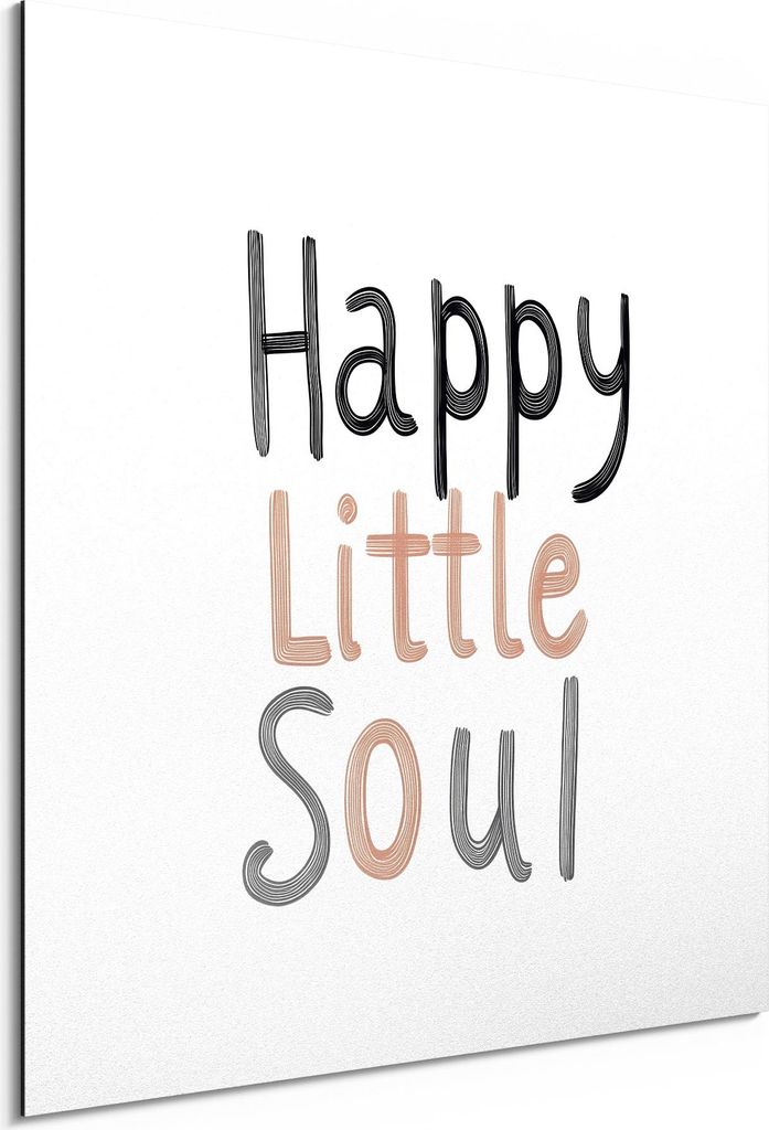 DEQORI Alu-Dibond Bild Weiß 50x50 cm 'Glückliche Kinderseele' Wandbild Metall dünn Design