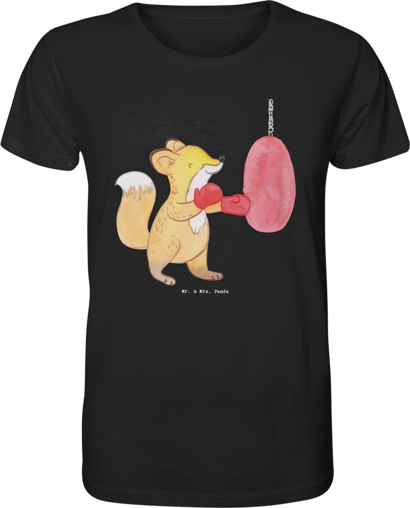 Mr. & Mrs. Panda Tshirt Fuchs Boxen Größe S - Schwarz - Geschenk, Oberteil, Shirt, T-Shirt Herren, Boxkampf, Boxtraining