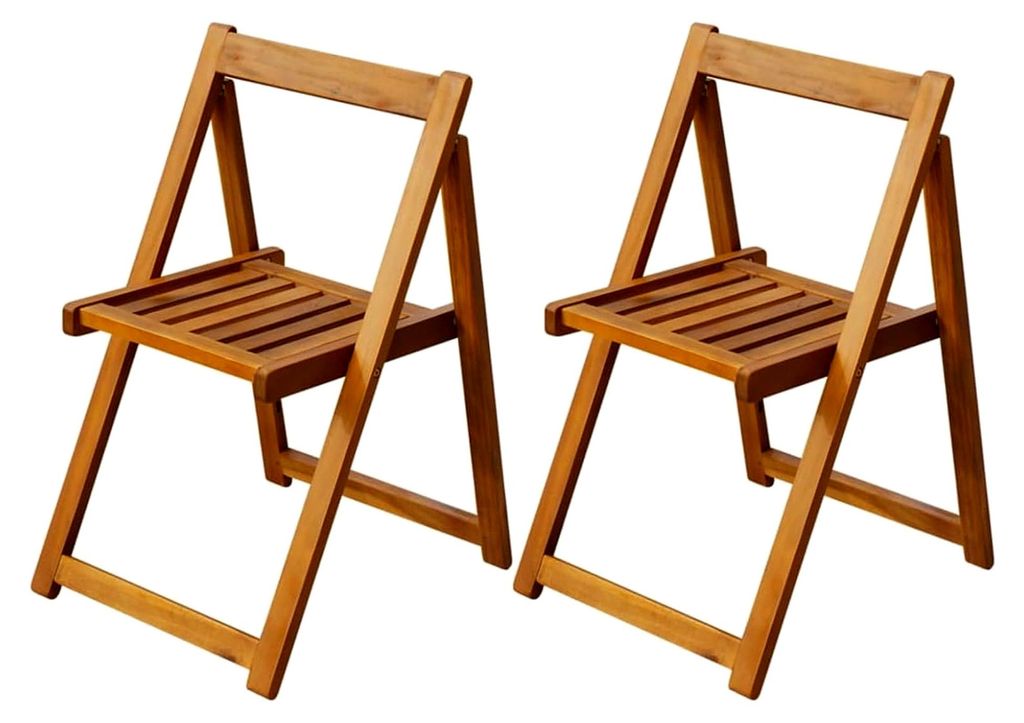 Klappbare Gartenstühle 2 STK Hochlehner, Campingstühle, Lehnstühle, Wetterfest Stuhl, Garden Chair, Massivholz Akazie