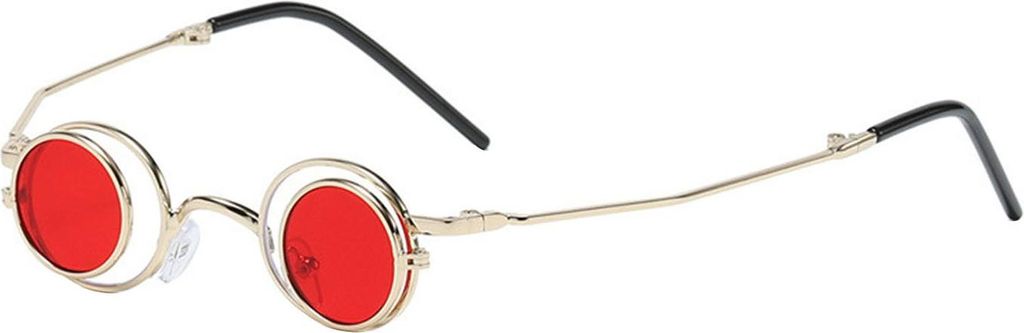 Runde hochklappbare Sonnenbrille, kleiner Kreis, polarisierte Brille für Männer und Frauen, Retro-Punk, UV400-Sonnenbrille für Rave-Partys