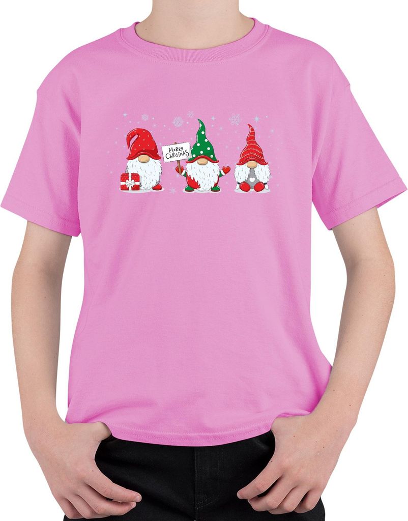Merry Christmas Gnome Elfen Wichtel - Weihnachten Weihnachtsgeschenk Christmas Uni Kinder T-Shirt, Pink, 104