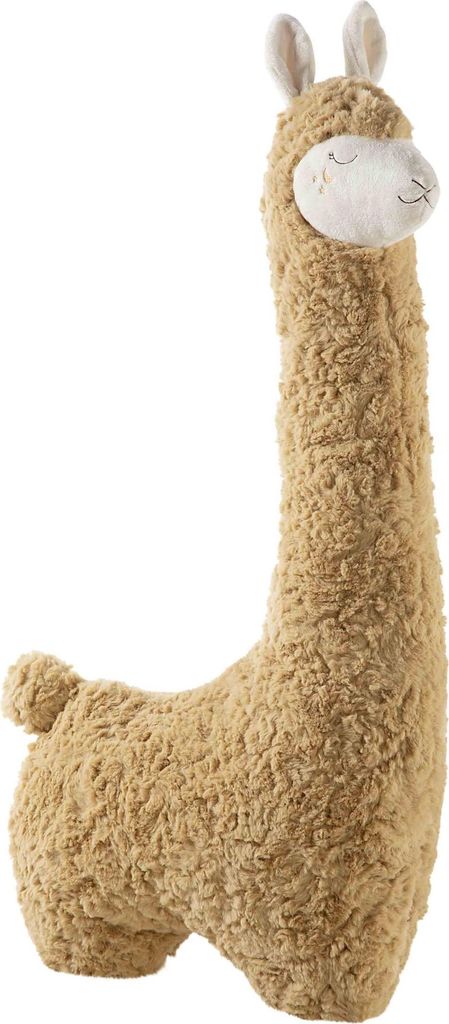 A plush llama toy is shown against a white background.