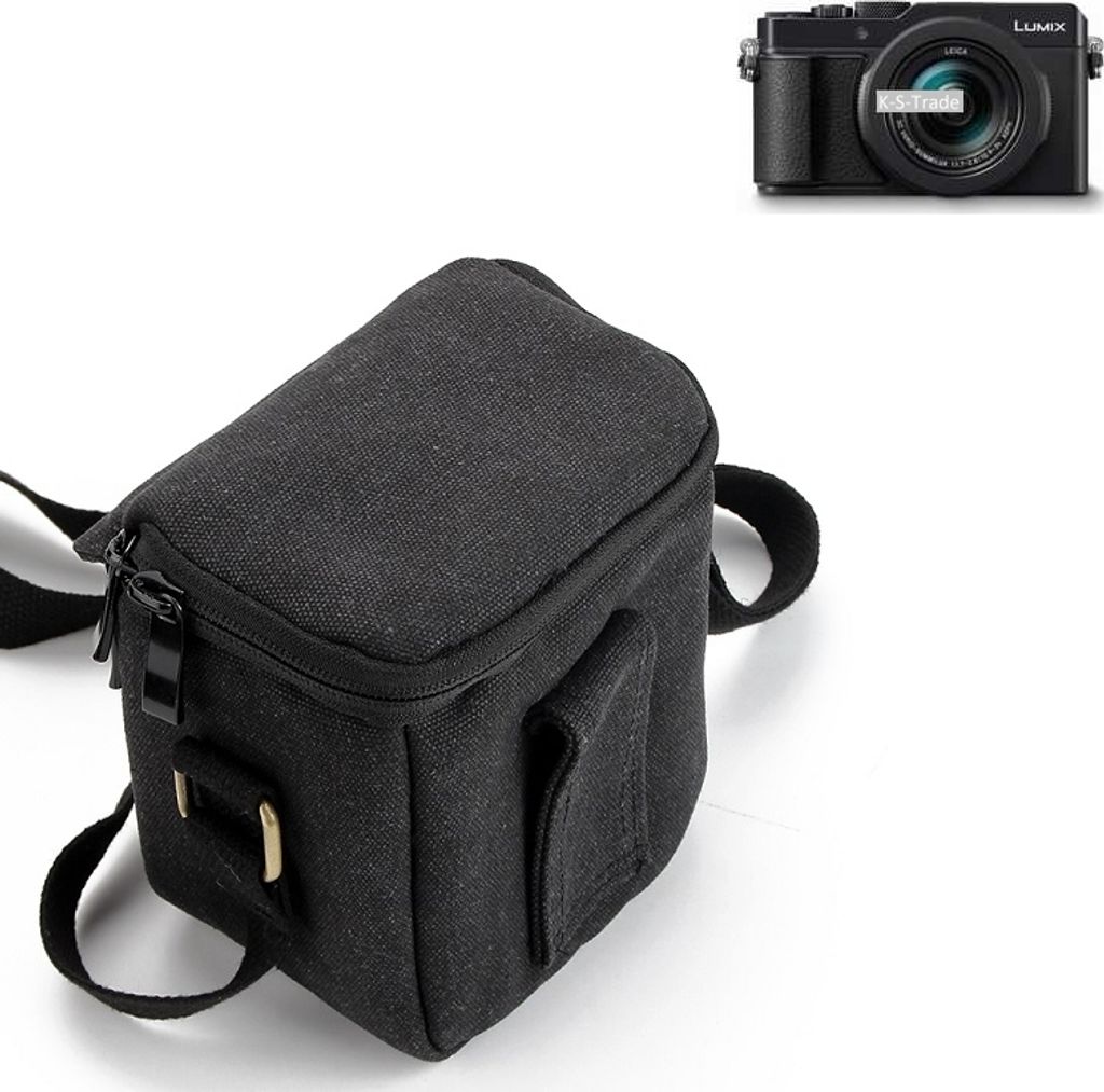 K-S-Trade Umhängetasche kompatibel mit Panasonic Lumix DC-LX100 II Schulter Tasche Tragetasche Kameratasche Fototasche schwarz Schutzhülle