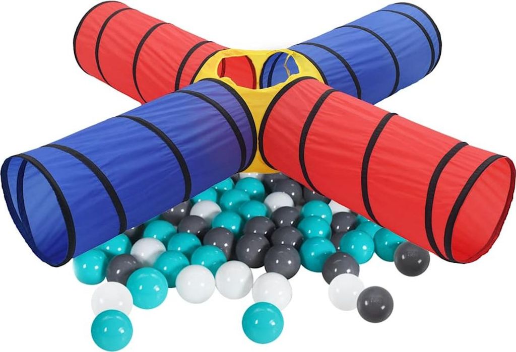 vidaXL Spieltunnel mit 250 Bällen Mehrfarbig