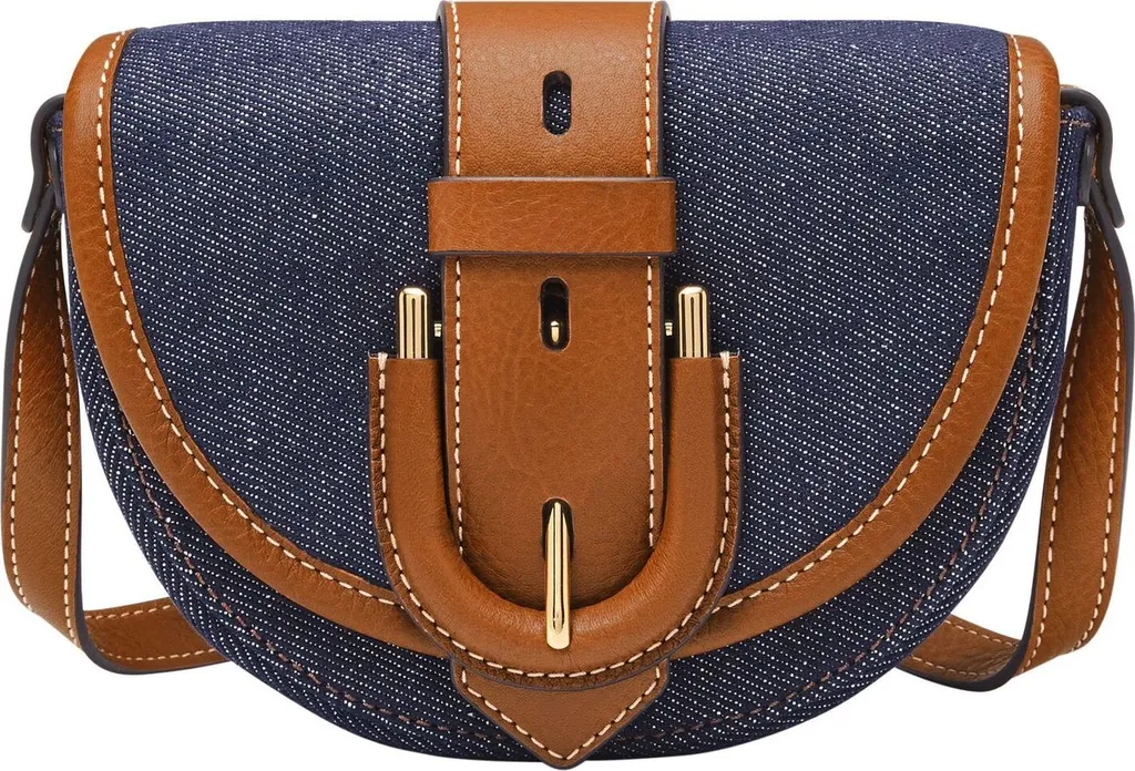Sac à Bandoulière Compact contre l'Encombrement - Fossil Denim Bleu