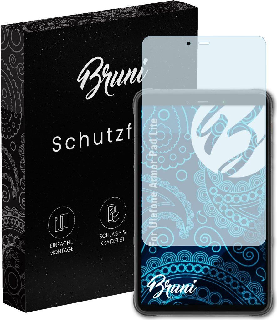 Bruni Basics-Clear 2x Schutzfolie kompatibel mit Ulefone Armor Pad Lite Folie
