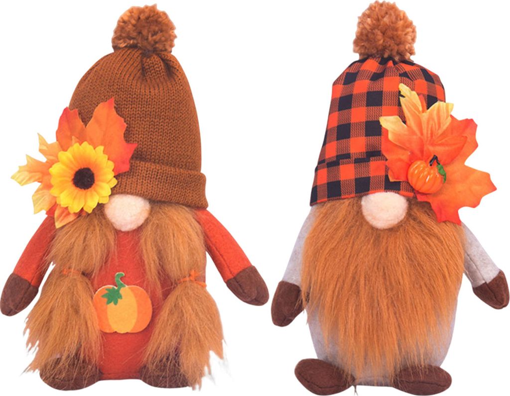 1/2 Stück Halloween Gnome Puppe Dekoration Handgemachte Maple Leaf Kürbis Plüsch Gesichtslosen Elf Zwerg Herbst Thanksgiving Ernte Festival Desk...