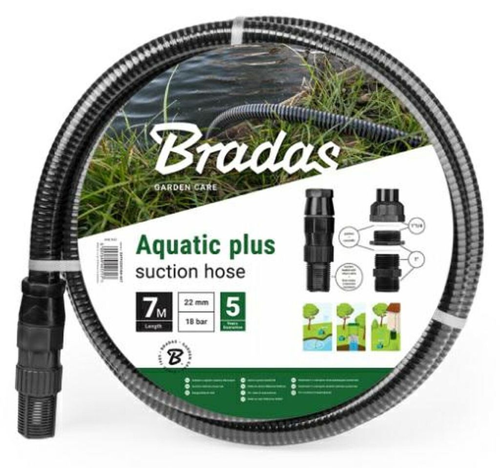 BRADAS Saugschlauch Aquatic Plus 7 m PVC mit Filter und Rückschlagventil