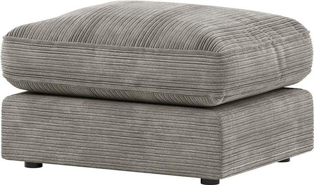 Polsterhocker Dillon-Jumbo grey-Polyesterfasern + Schaumstoff