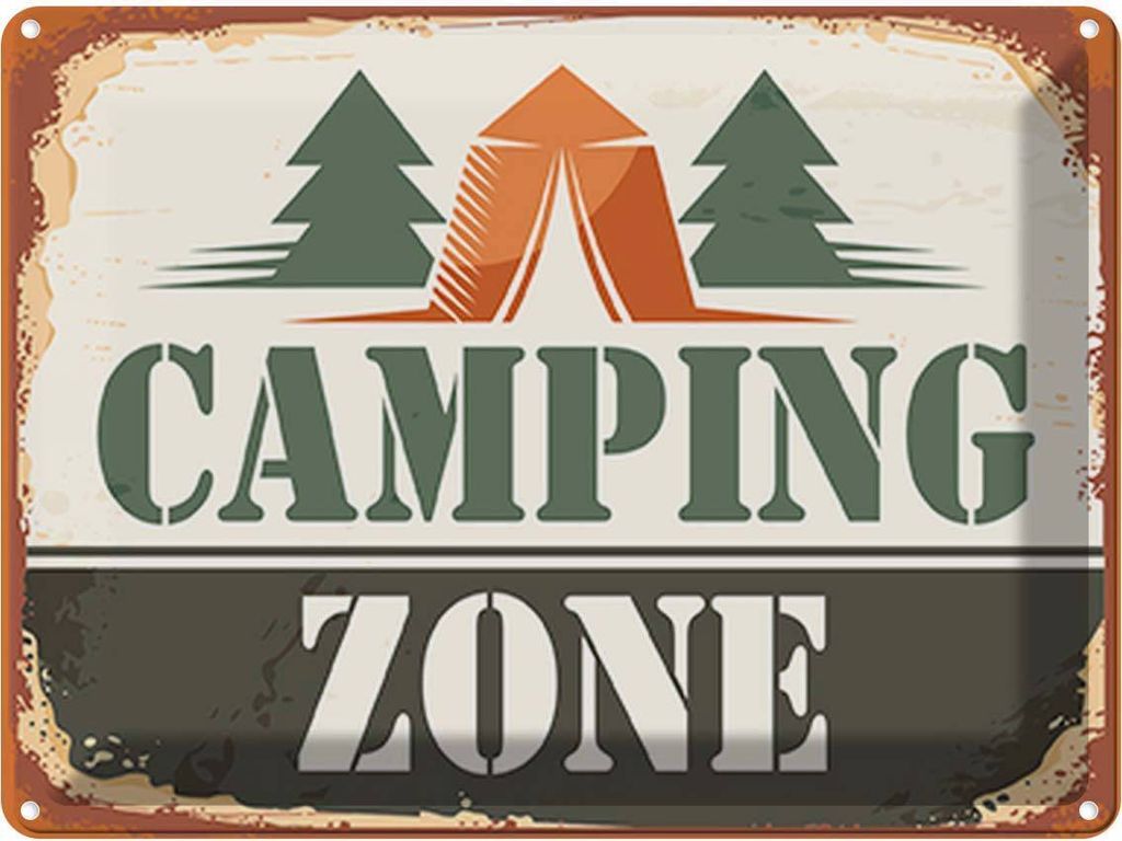 vianmo Blechschild 30x40 cm Camping Zone Outdoor