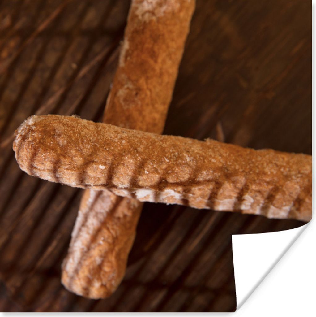 MuchoWow Poster Zwei übereinander liegende gefrorene Frikandellen 75x75 cm - Wand Dekoration