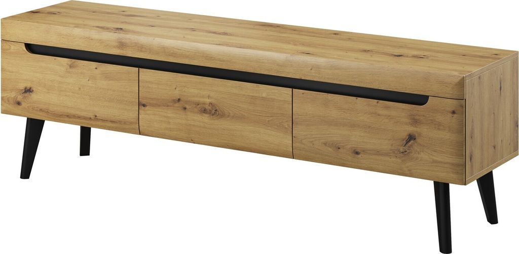 Fernsehschrank Nordi NRTV160 - Eiche Artisan/Schwarz, 3 Produktbild 