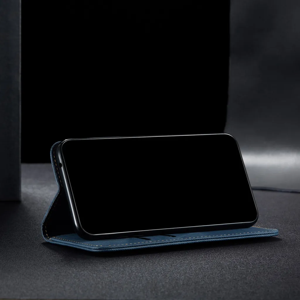 Custodia A Portafoglio Per Motorola MOTO E40/E30/E20 Con Supporto E Fessure Per Carte, Blu - 4