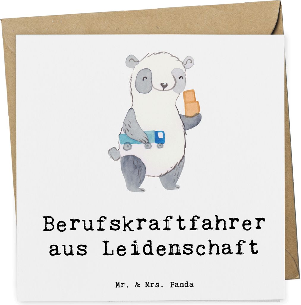 Mr. & Mrs. Panda Grußkarte Berufskraftfahrer Leidenschaft - Produktbild 
