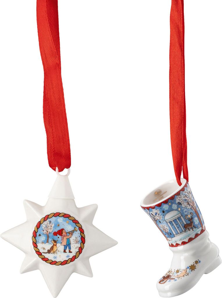 Hutschenreuther Weihnachtsbaumschmuck Mini-Set Star-boot Heiligabend - 727412 - von Renáta