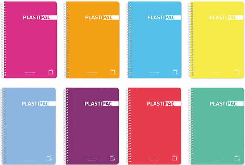 Pacsa notizbuch plastipac 80 blätter 3x3 deckt polypropylen folio 90gr sortierte farben -5u-