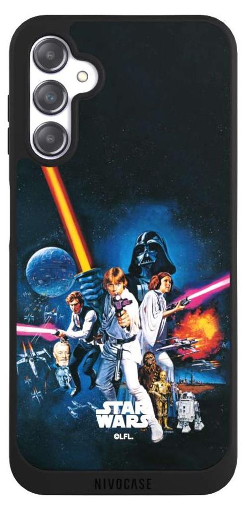NIVOCASE Handyhülle für Samsung Galaxy A14 5G Hülle NIVOpure Case Schwarz Episode IV Fanartikel Star Wars