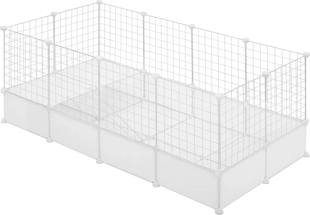 Parc chiots et chatons Happyment Ziva - Enclos intérieur blanc 142x53x71