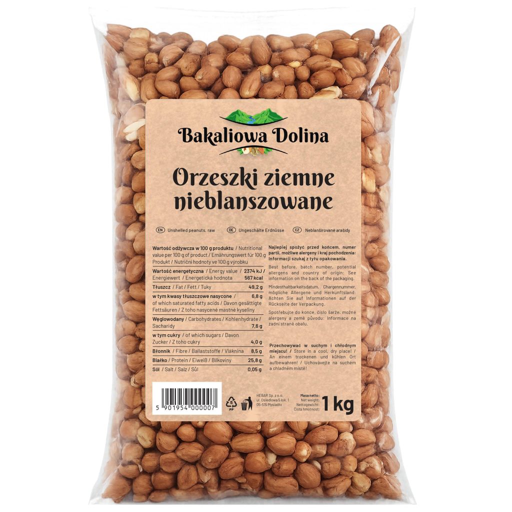 Erdnüsse mit Schale 1 KG - Vogelfutter - Große Nüsse - Ungesalzen und Unbehandelt