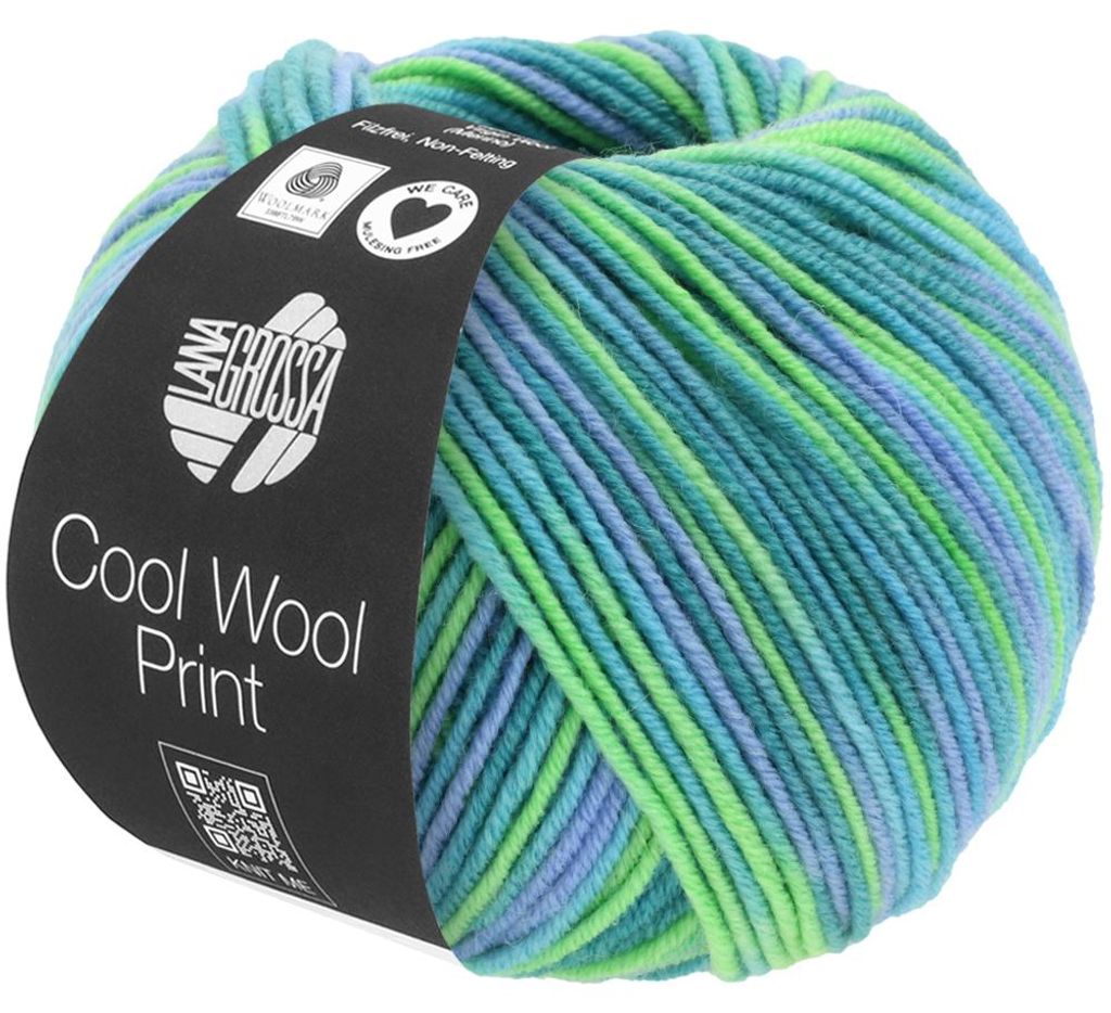 Lana Grossa - Cool Wool Print 0757 türkis petrol himmelblau Produktbild 