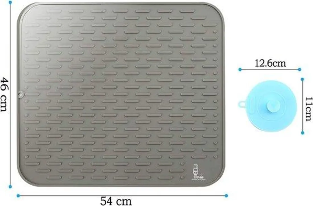 Sous-main de protection en silicone gris avec brosse, format 54x46cm