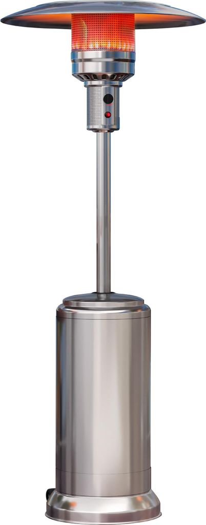 ABBEY | Gasheizstrahler | 2,2m | Edelstahl | 12kW | Heizpilz, Terrassenheizstrahler, Terrassenheizer, Heizstrahler Gas