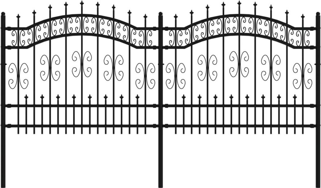 vidaXL Recinzione da giardino con punte di lancia nere 140 Immagine del prodotto 