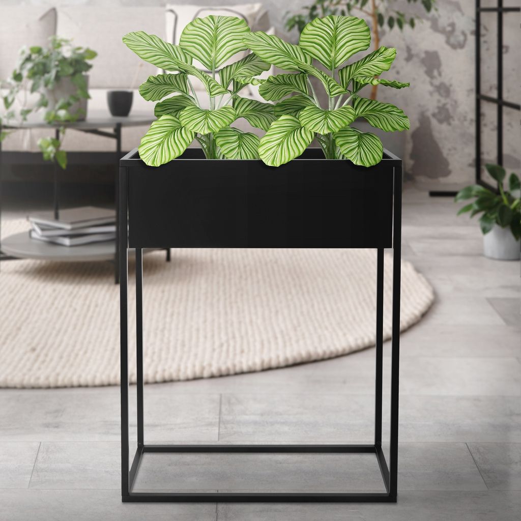 ML-Design portafiori rettangolare, 60x25x78 cm, nero, in Immagine del prodotto 