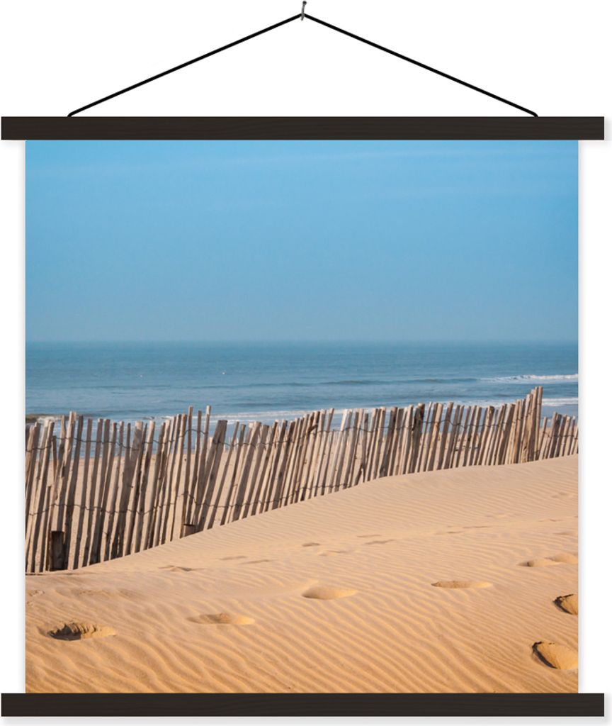 MuchoWow Textilposter Strand - Meer - Pfähle 40x40 cm mit schwarzem Rahmen - Fotos