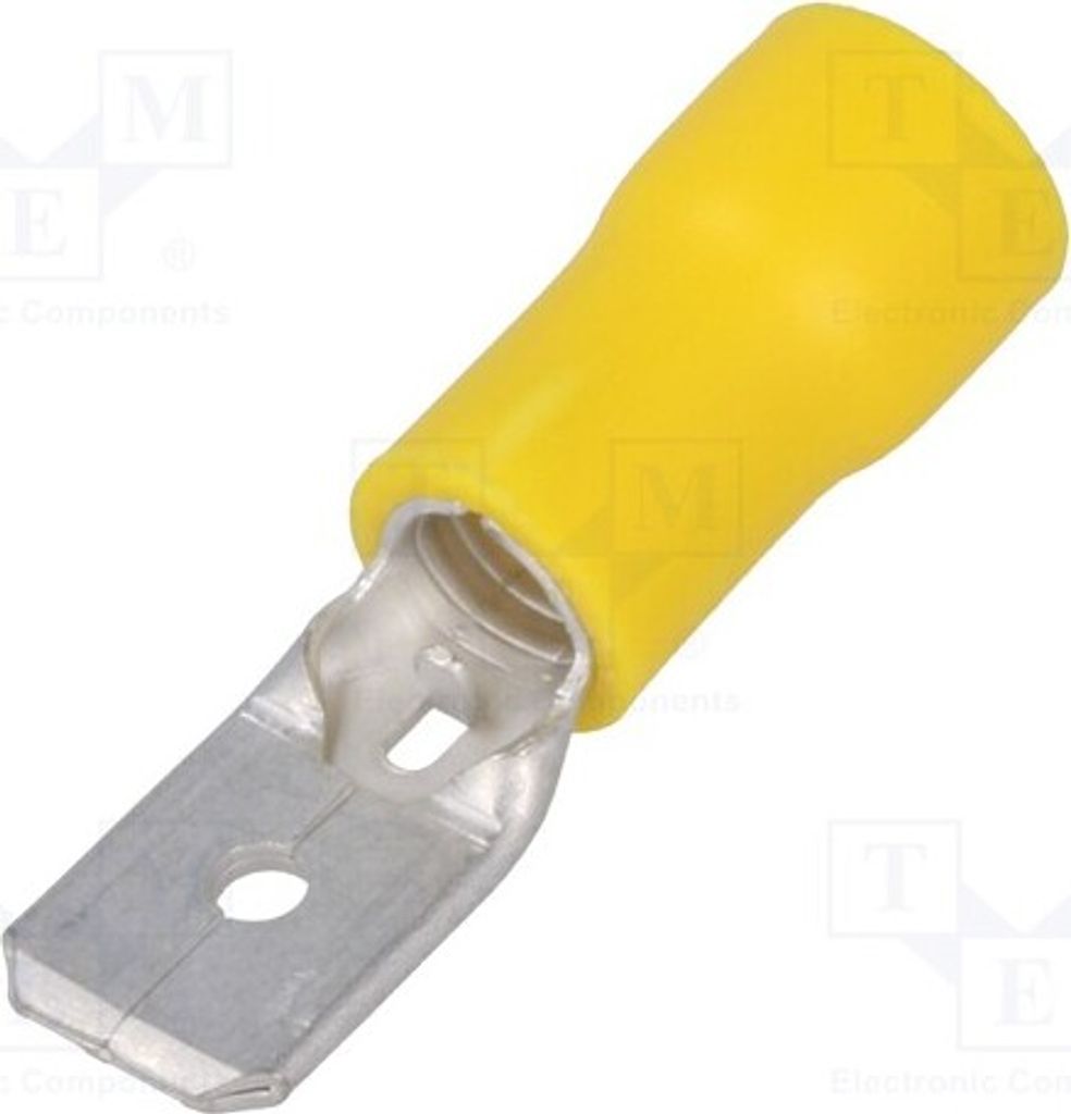 20x Verbinder: flach männlich 6,3mm 4÷6mm2 0,8mm Klemmverbindung ST-030/Y Isoliert